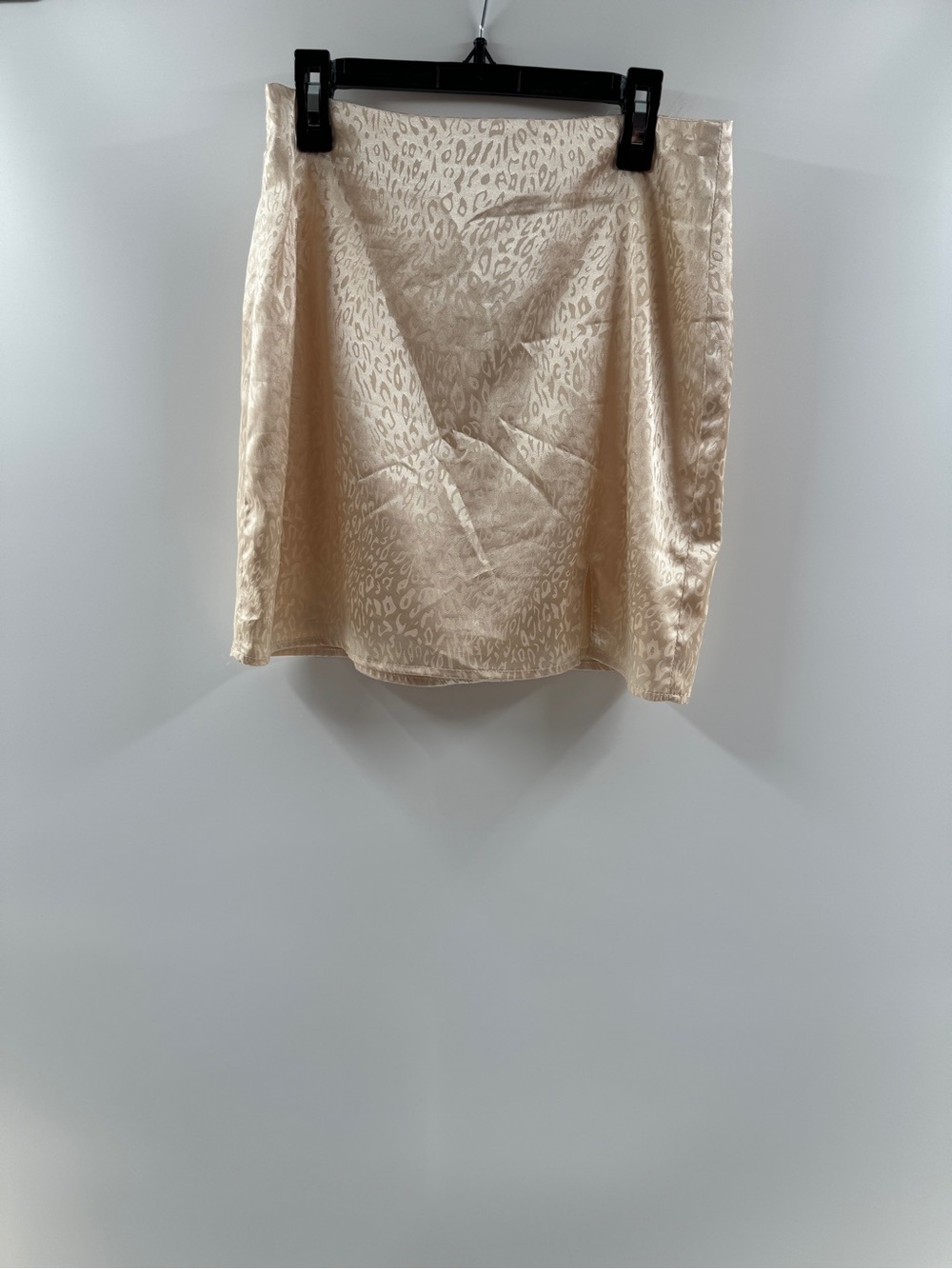 Altar'd State Cheetah Leopard Satin Mini Skirt Women's Small Champagne Gold
